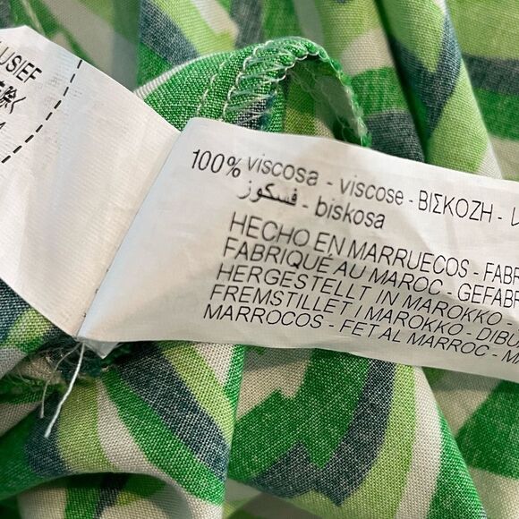 Zara Retro Vibes Green Print Dress Size Medium - Picture 7 of 12